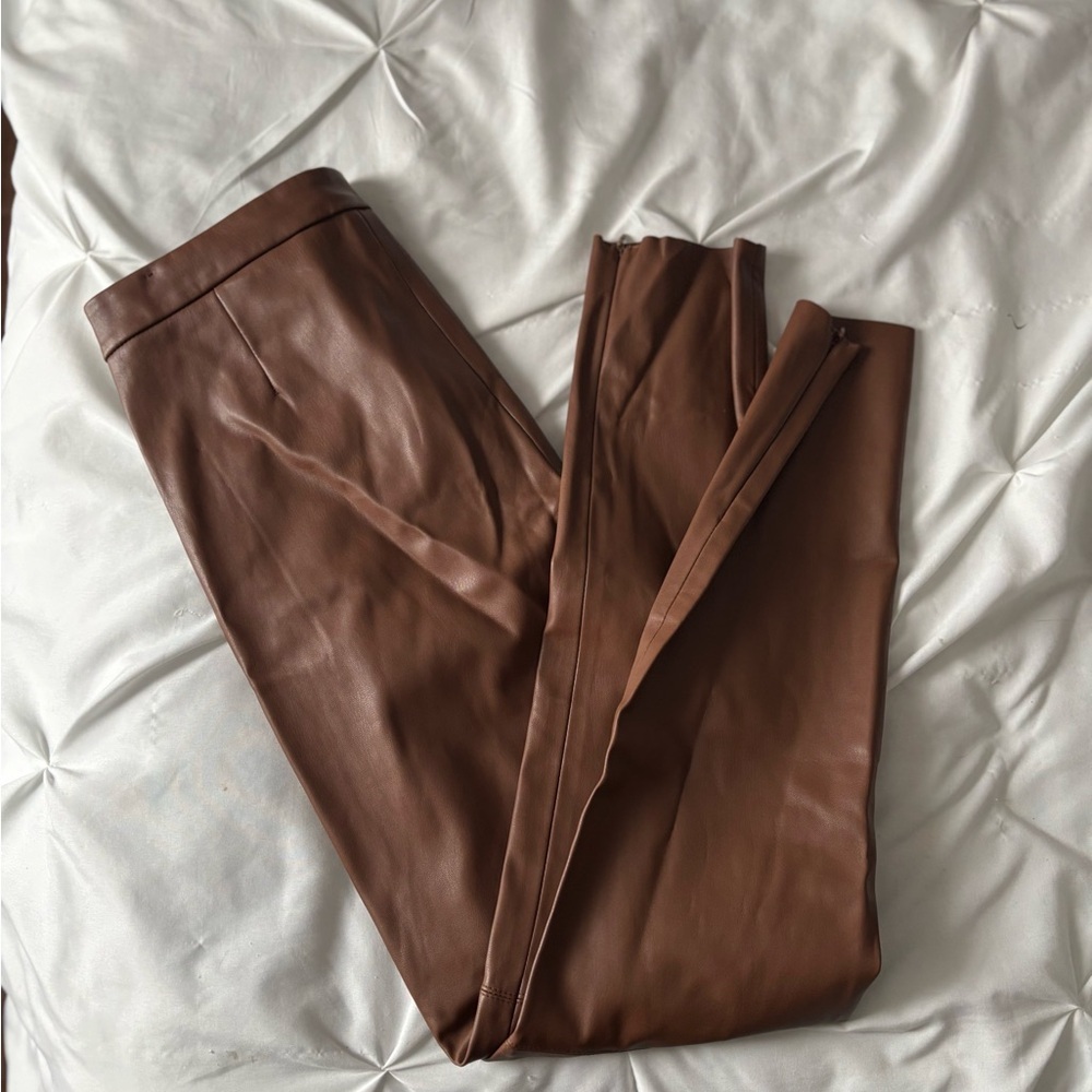 Zara leather pants in brown size 4 / M